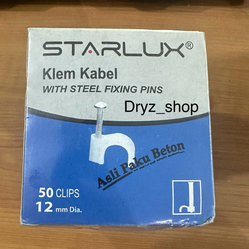 Klem kabel paku beton 12mm / klem paku beton asli / klem kabel starlux