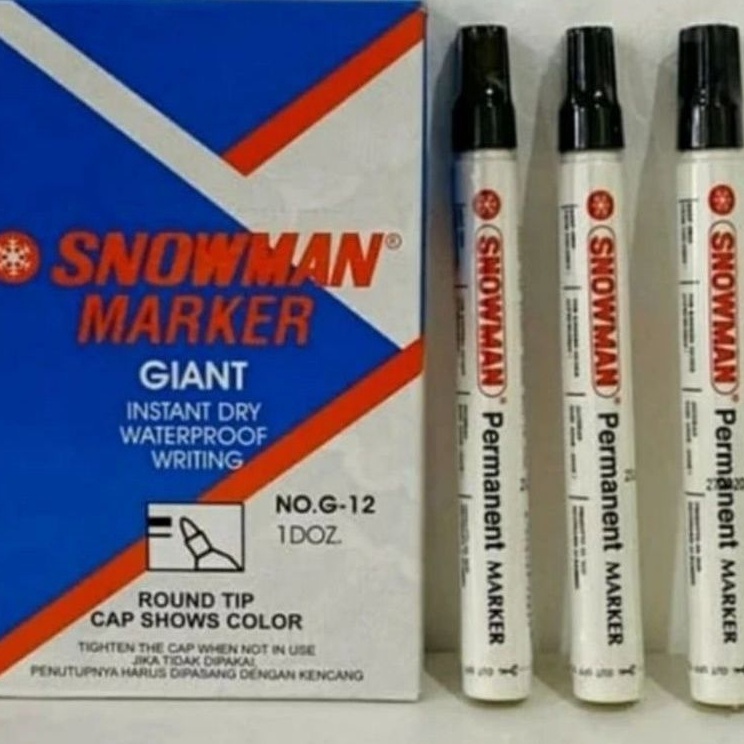 

spidol snowman permanent G12 isi 12pcs 1lusin