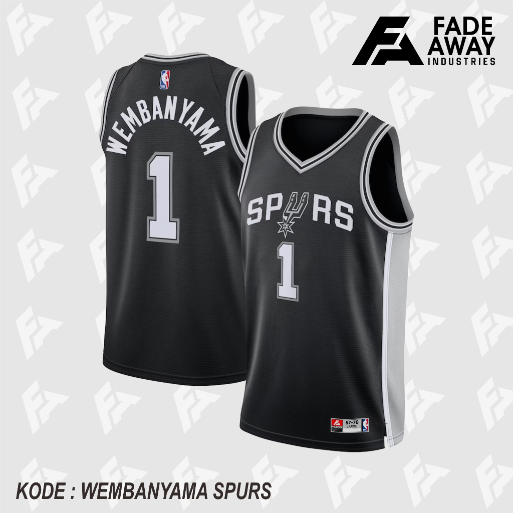 JERSEY BASKET NBA WEMBANYAMA #1 SPURS BLACK