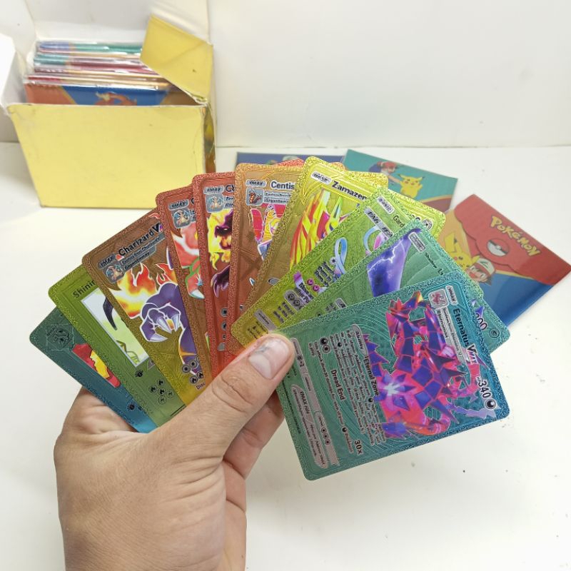 1 Pack Kartu Pokemon Gold / Hologram Kartu Desain Holo Pokemon