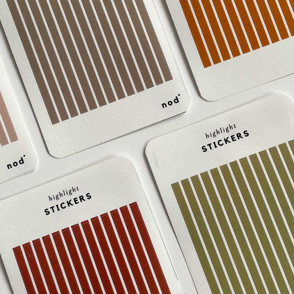 

The Nod Stickers - Highlight | Transparent Planner Stickers | Minimal Sticker Sheet | Nod Paper Co.