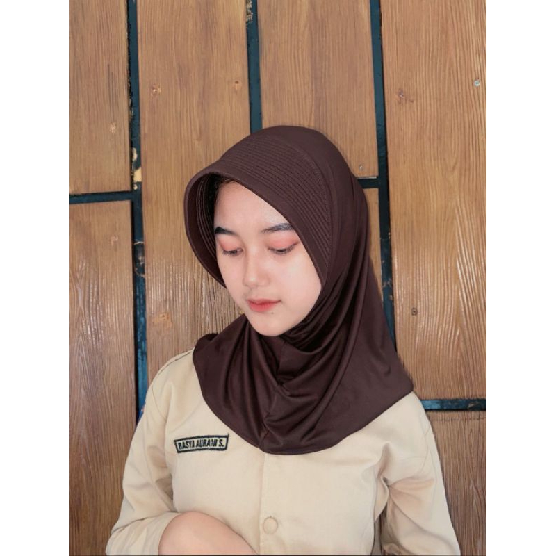 JILBAB BERGO SPORT PET TEBAL hijab olahraga hijab sekolah SMP SMA  Hijab Sport PET TEBAL Hijab volly