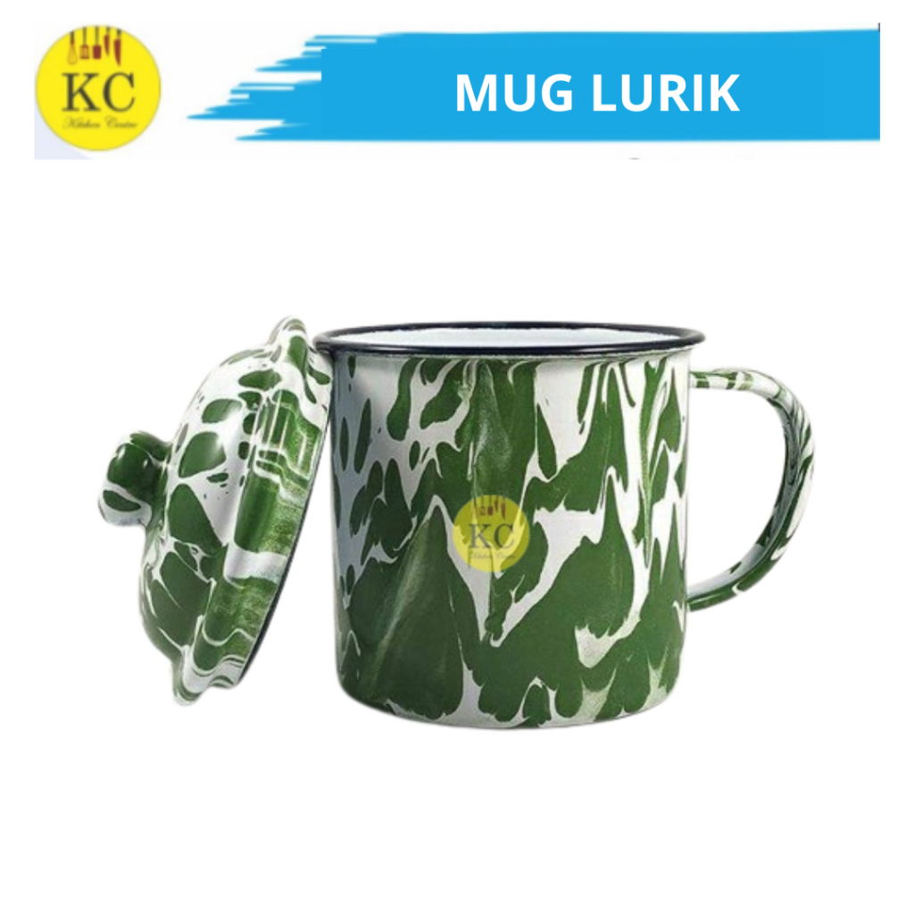 Mug Enamel + Tutup Mug Motif Blirik Mug Blurik Mug Enamel Jadul