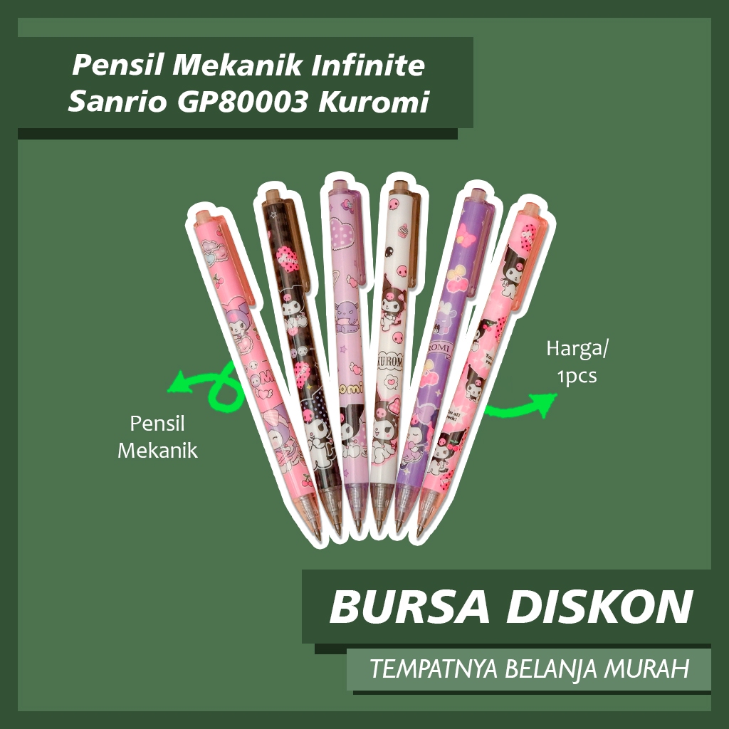 

Pensil Mekanik Infinite Sanrio PC-1198 GP80003 Kuromi Pensil Abadi Tak Bisa Habis Eternal Pencil