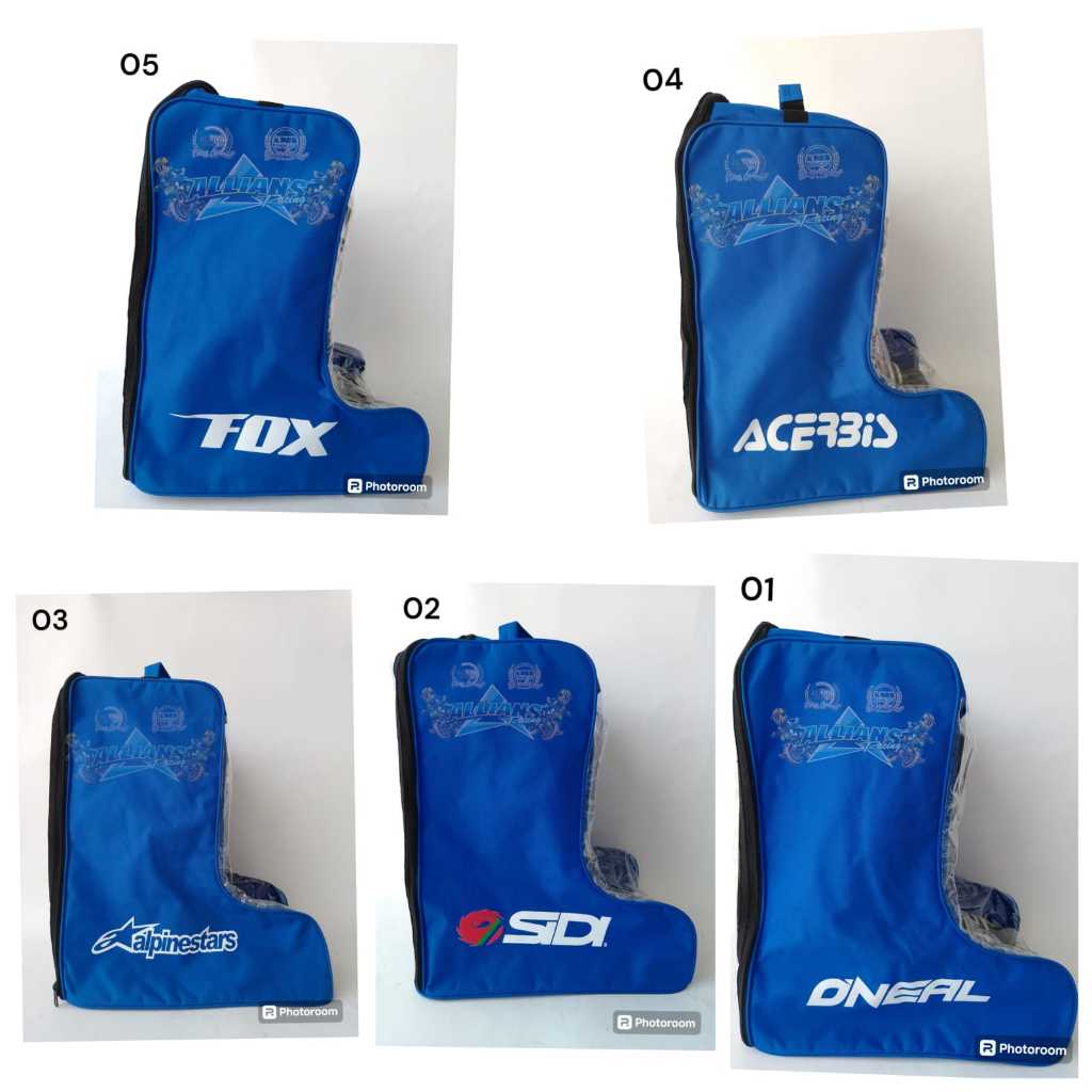 Tas sepatu tas sepatu tinggi tas sepatu roadrace tas sepatu boot BIRU 05 04 03 02 01