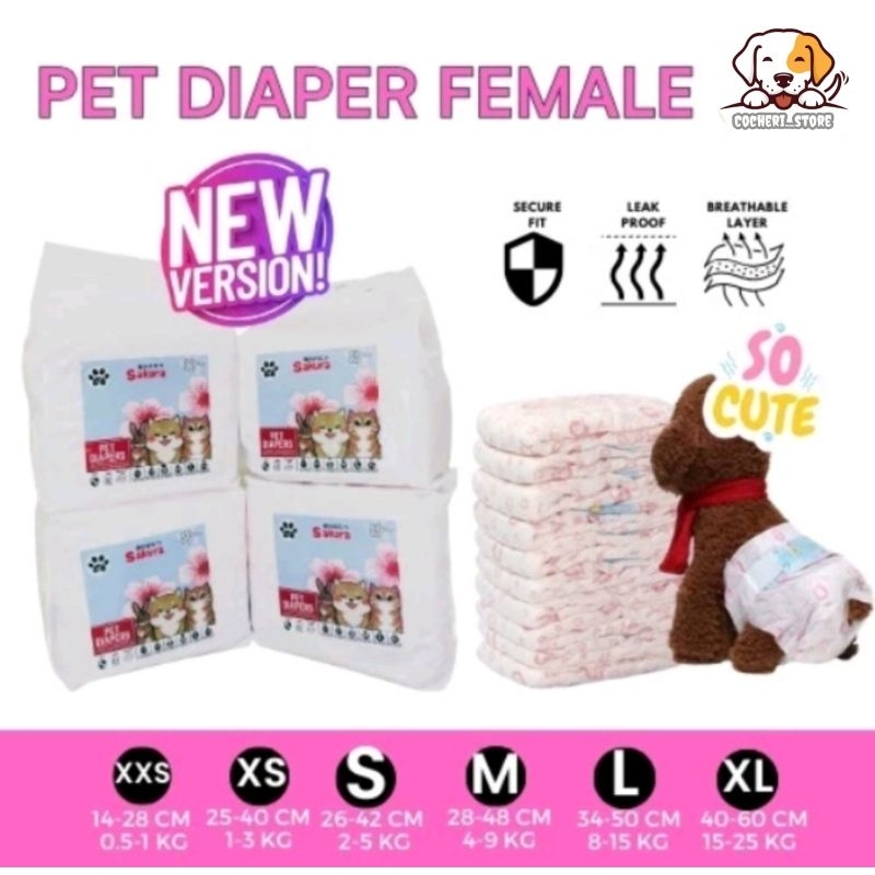 Pampers anjing betina jantan |pet diaper popok anjing jantan betina