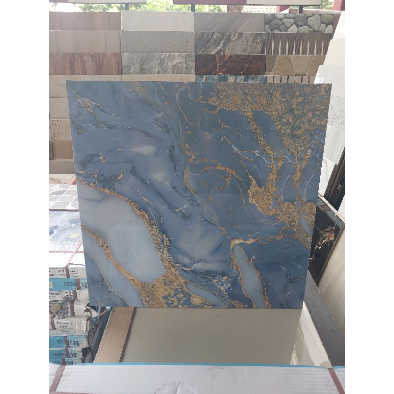 Granit 60x60 Motif marmer warna biru
