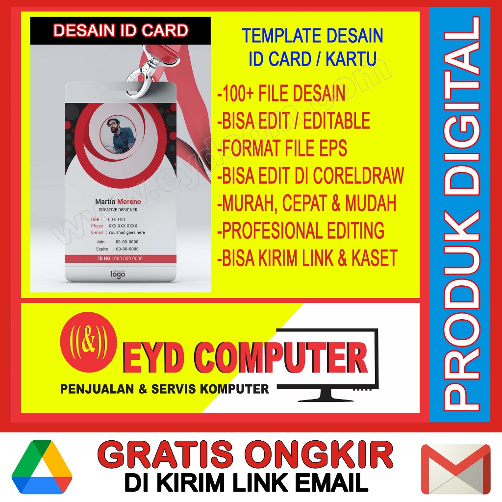 DESAIN ID CARD EDITING TEMPLATE CDR CORELDRAW