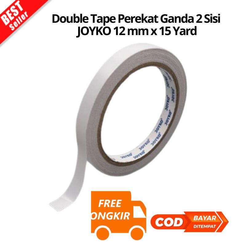 

[JK] BAYAR DI TEMPAT Double Tape Perekat Ganda 2 Sisi JOYKO 12 mm x 15 Yard | 12mm x 15Y