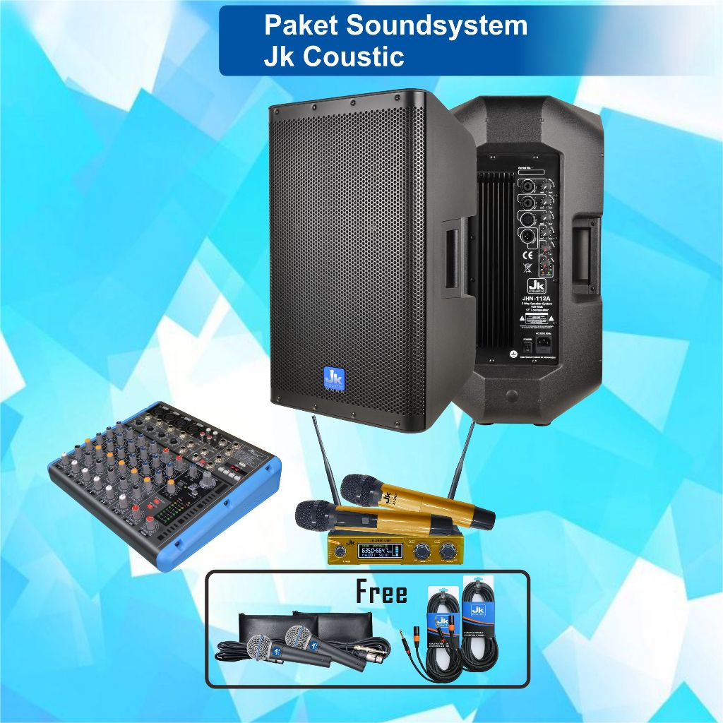 Paket Sound System Karaoke 12 inc Jk Coustic Paket Speaker Aktif 12 inc