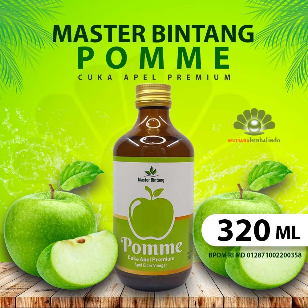

Cuka Apel Master Bintang Pomme Premium Apple Cider Vinegar Cuka Apel Murni 320ML