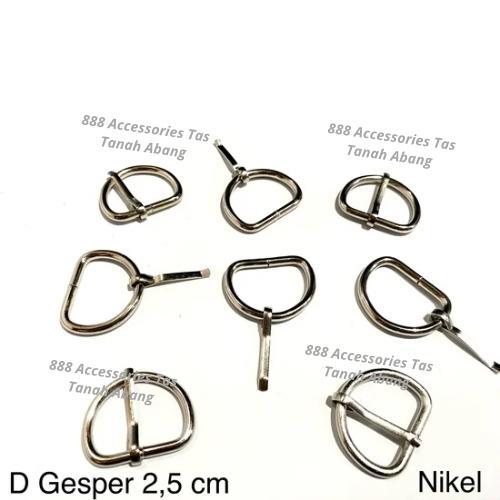 Ring Tas/ Ring D Gesper 2,5 cm Nikel 1 Bungkus ( Isi 12 pcs )