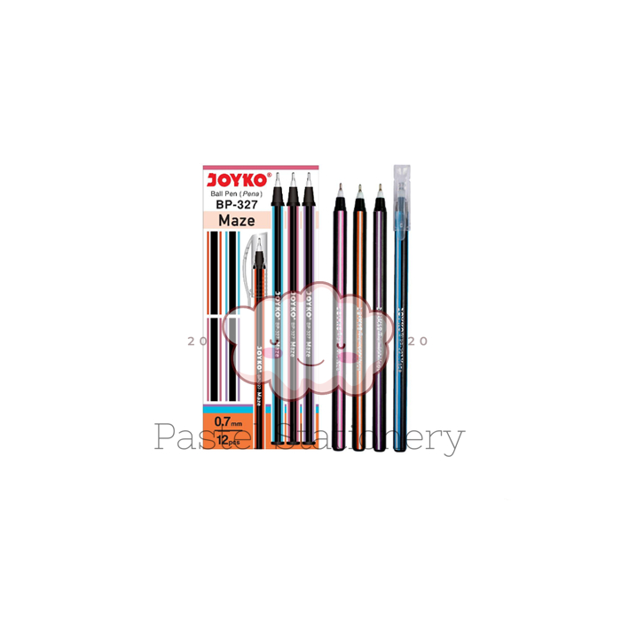 

[PACK] Pulpen Pena Joyko Maze 0.7mm BP-327 1 Pak Isi 12 Bolpen Ball Pen Hitam Murah