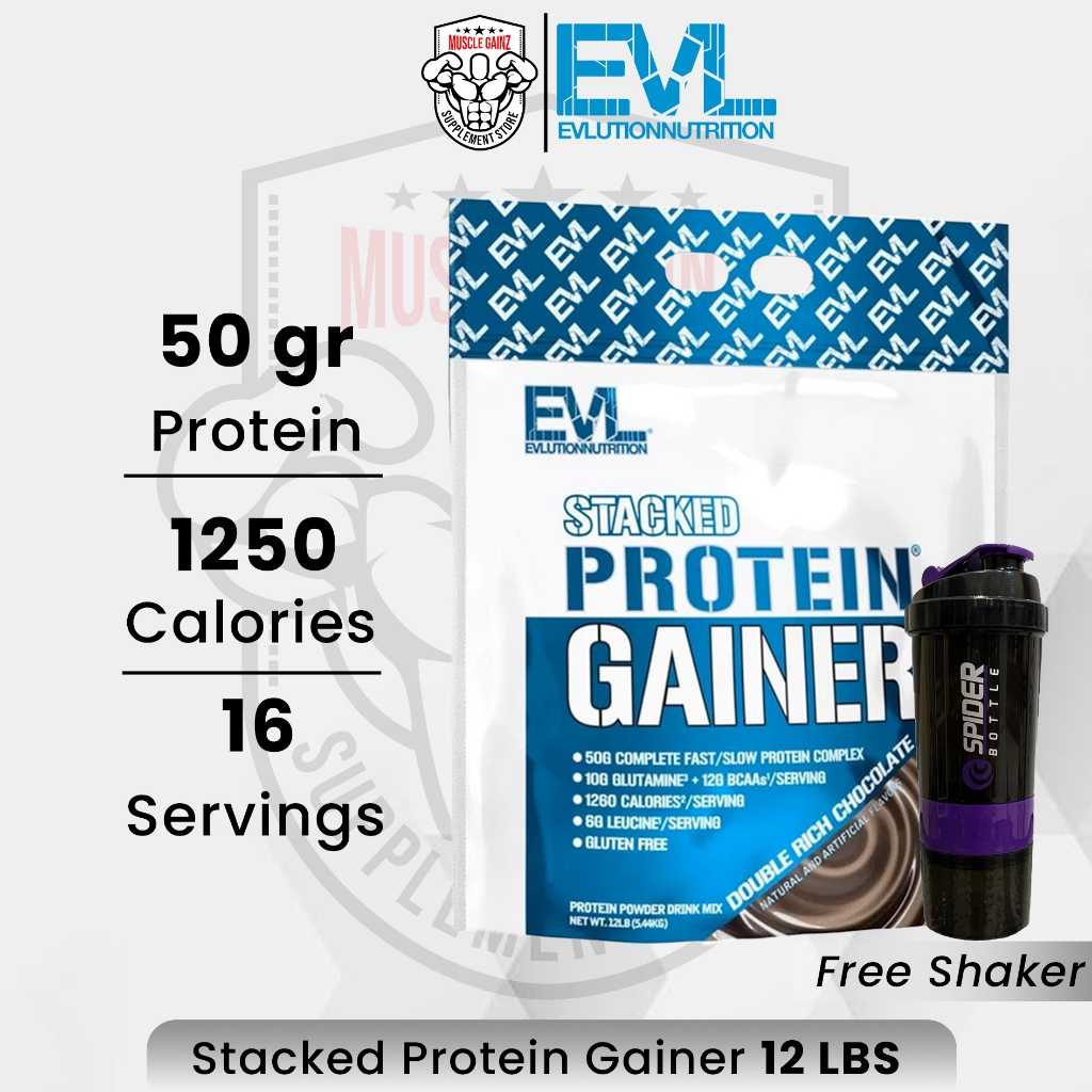EVL Stacked Protein Gainer 12lbs EVL Gainer Penambah Berat Badan