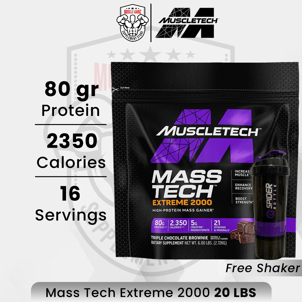 Muscletech Masstech 20lbs Mass Tech Mastech Gainer Penambah Berat Badan