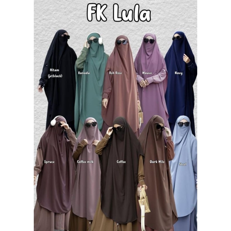 READY SIAP KIRIM  FK Calla dan FK LULA by Khizanah Sunnah | FK French Khimar jetblack hitam polos ju