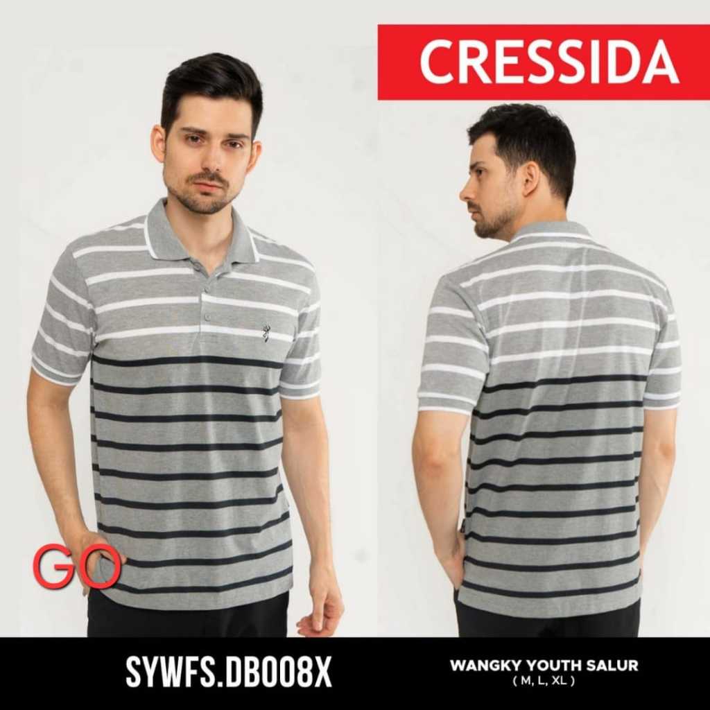 gof SY 1 CRESSIDA Wanky Cowok Pakaian Pria Kaos Krah fashion muda keren Gaul kekinian