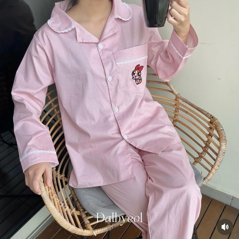 Piyama Wanita Katun Blossom Powerpuff Girls Dalbyeol Choice | Piyama Korea | Piyama | Baju Tidur