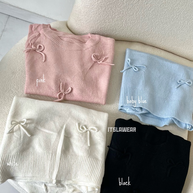 Yerin knit top / yerin coquette top / ribbon coquette knit top