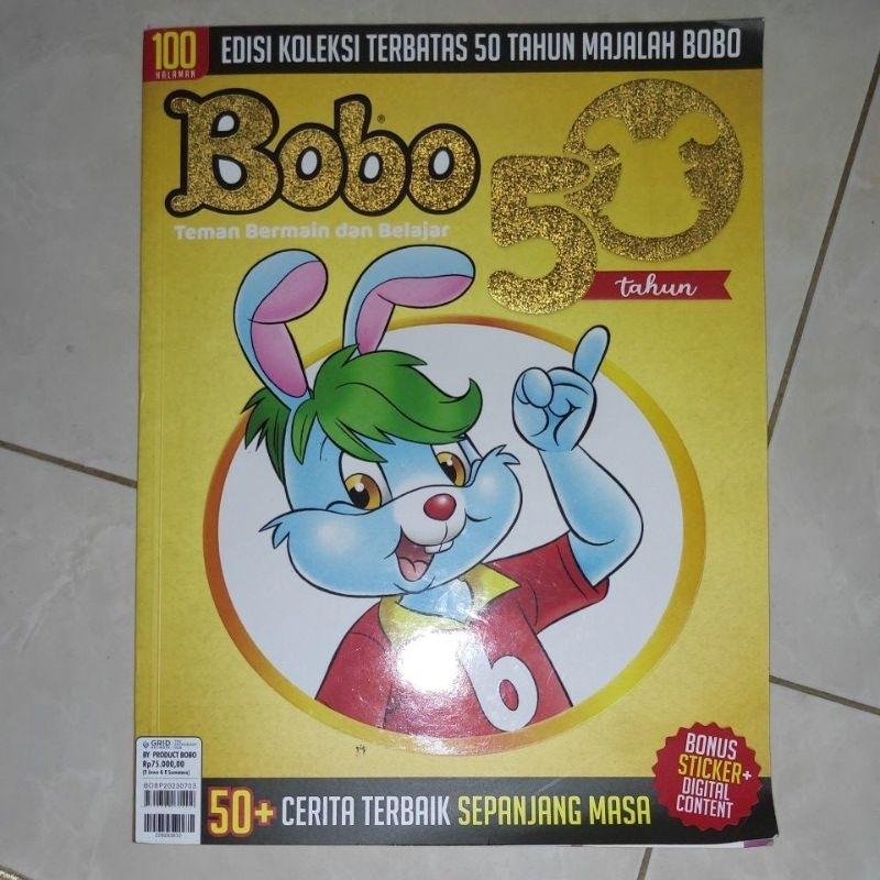 cergam majalah bobo 50 tahun edisi terbatas, terdapat stiker, majalah bergambar bobo spesial 50 tahu