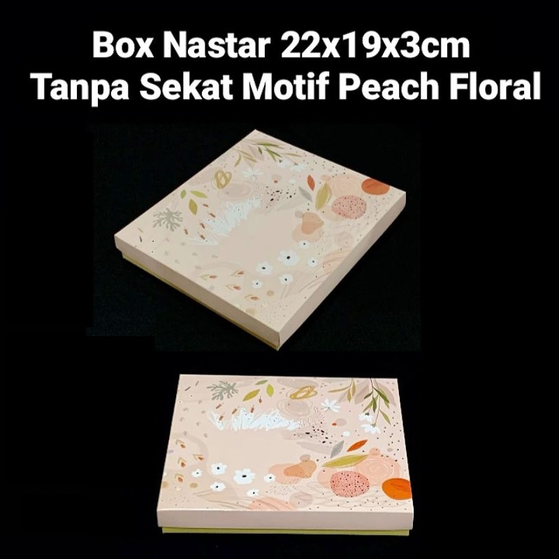 

( 5 Pcs ) Dus Kotak Packaging Nastar ukuran 22xx19x3 cm Box Motif Peach Floral Tanpa sekat