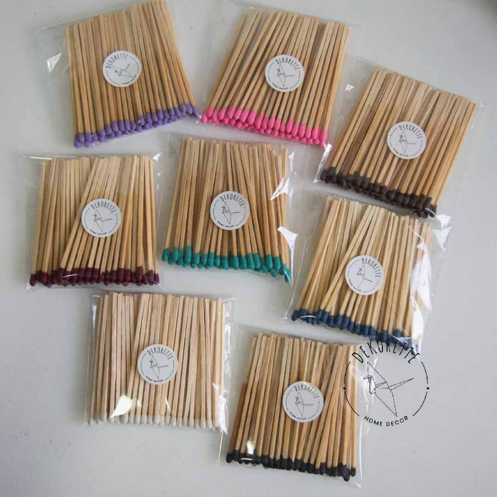 DEKORETTE - Korek api kayu aesthetic SAJA /Woodenstick / korek api kayu warna/  korek api kayu panja