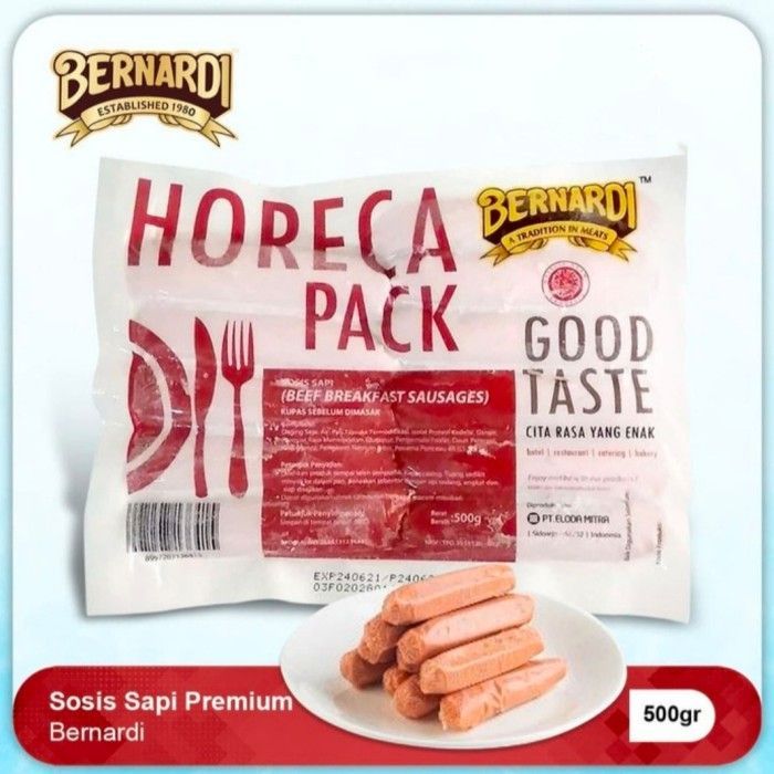 

Bernardi sosis horeca VP 500gr / sosis sapi & ayam bernardi frozen