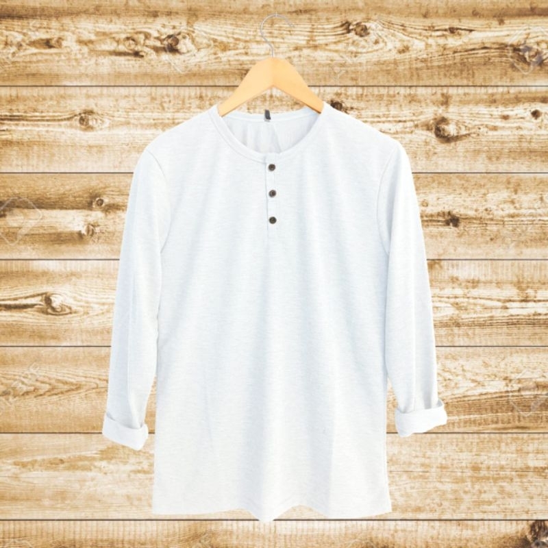 kaos lengan panjang pria kancing 3 kaos stripe kasos pria lengan panjang