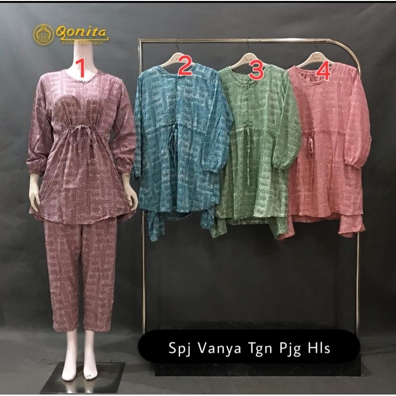 Daster Qonita Setelan celana Vanya tangan panjang soft ori terbaru