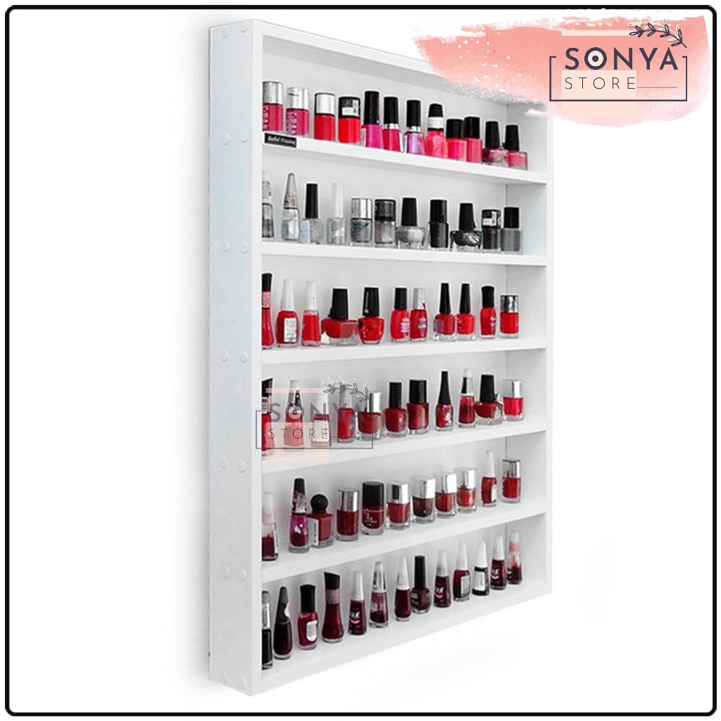 Rak Kutek Dinding Minimalis Tempat Kosmetik Lego Vapor Gantung | Tempat mainan anak 6 susun | Rak Ku