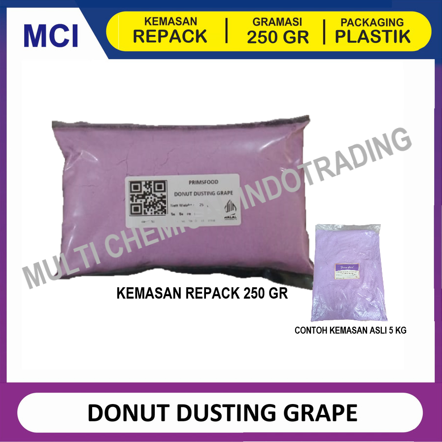 

PRIMSFOOD DONUT DUSTING GULA DONAT DINGIN GRAPE MINT ANGGUR REPACK 250 GR