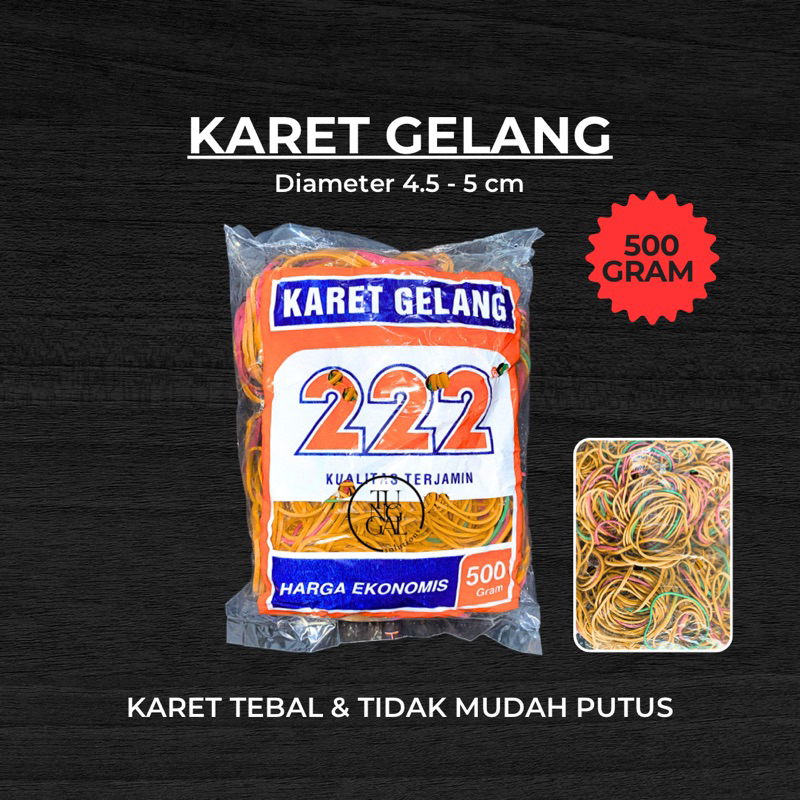 Karet Gelang 500 gram - Karet Cap 222, Karet Cap Double Rifle. Karet gelang murah, karet gelang kuat