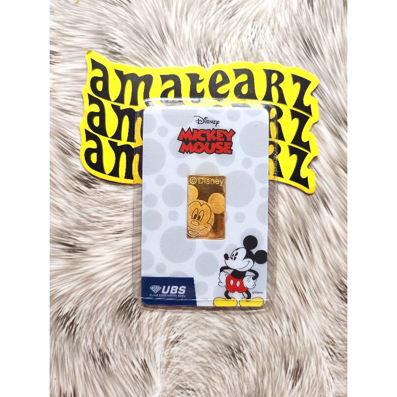 LOGAM MULIA UBS BERAT 5 GRAM LIMITED EDITION DISNEY MICKEY MOUSE LANGKA FINE GOLD 999,9 %