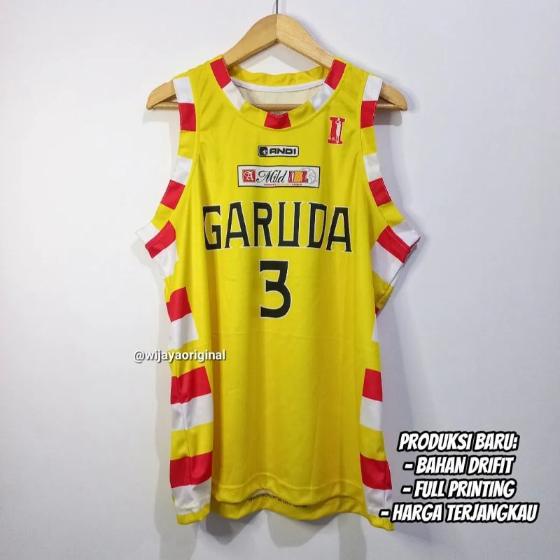 JERSEY BASKET IBL REPRO GARUDA BANDUNG #3 KELLY PURWANTO - KUNING