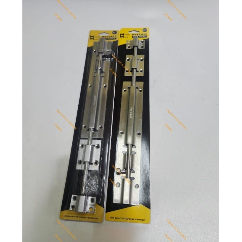 Grendel Pintu Stainless 12" inch / Selot Pintu / Grendel Panjang 12"