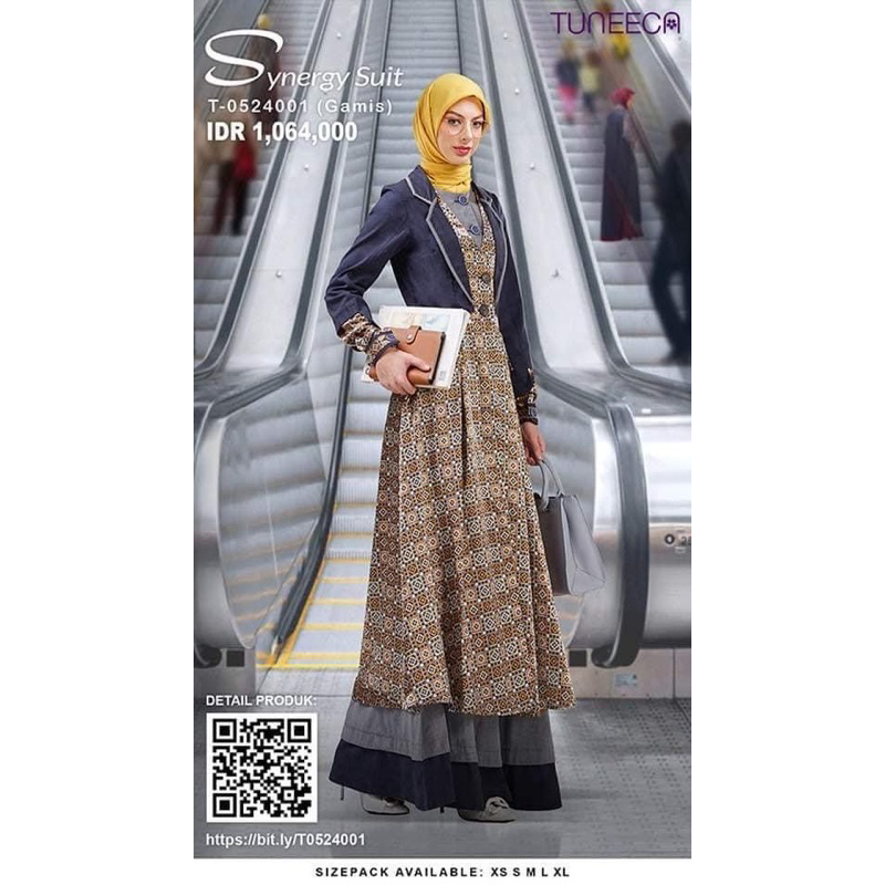 GAMIS TUNEECA SYNERGY SUIT T-0524001 TUNEECA CITY TRACK /GAMIS MUSLIMAH KEKINIAN BRANDED ORIGINAL ME