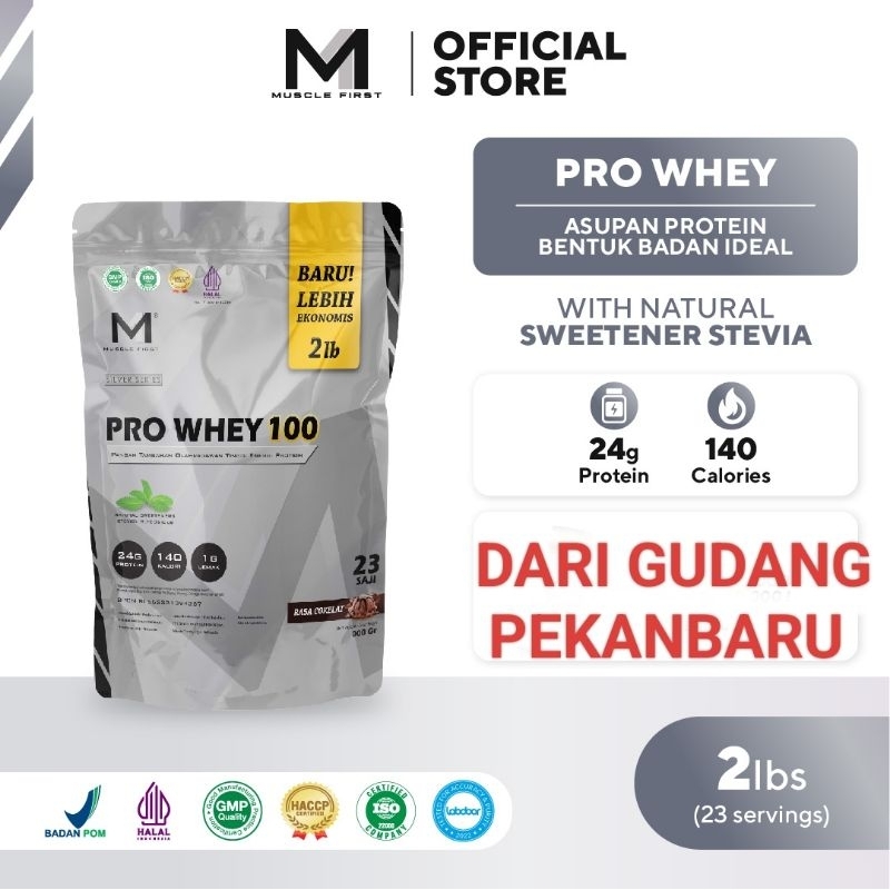 Muscle FIRST PRO WHEY 100 2lb/ 900 gram rasa Coklat (25 serving)