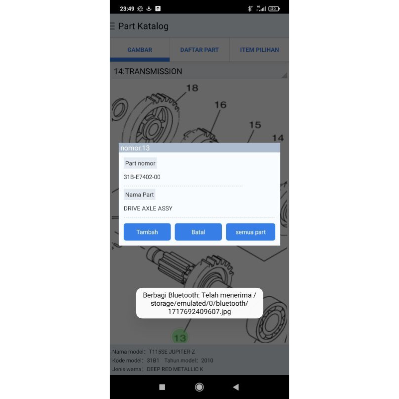 as gear jupiter robot , as gear jupiter z1 karbu original second
