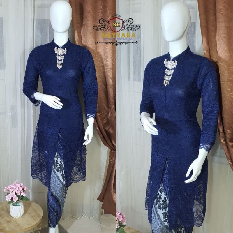 Kebaya Tunik Brukat Busui / Set Kebaya Modern Brokat Malika Panjang Model Hijab Muslim Setelan Rok P