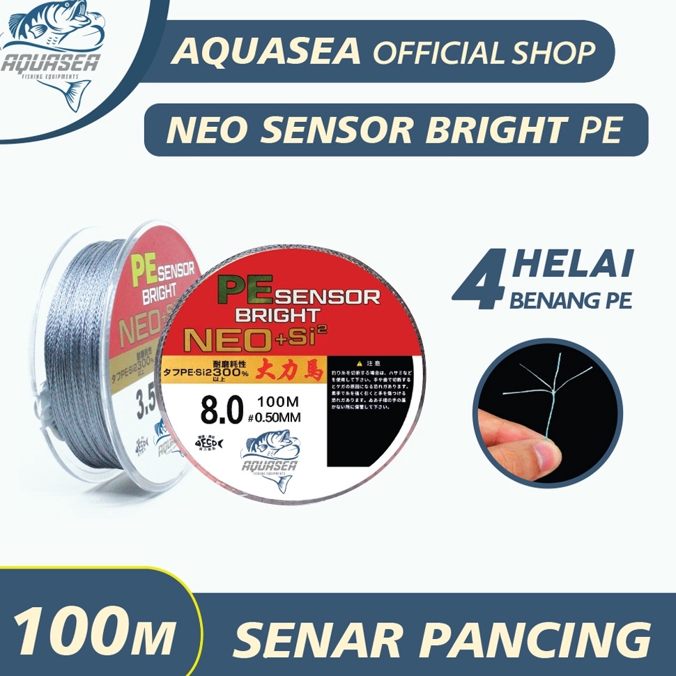 Direkomendasikan AQUASEA  Tali Pancing 1m Senar Pancing PE Sensor Bright NEOsi2 Jepang Senar Pancing