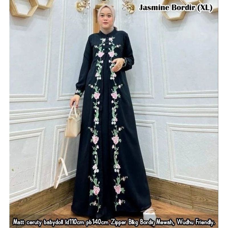 Restok JASMINE DRESS BORDIR BY AISHAA CERUTY PUTIH