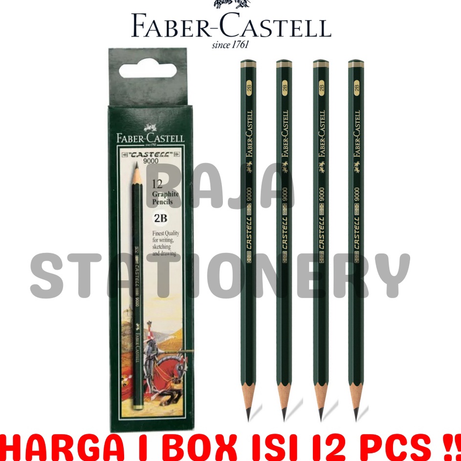 

FABER CASTELL 2B WOODEN PENCIL PENSIL 2B FABER CASTELL 9 KAYU UJIAN KOMPUTER ORI LUSIN 12PCS