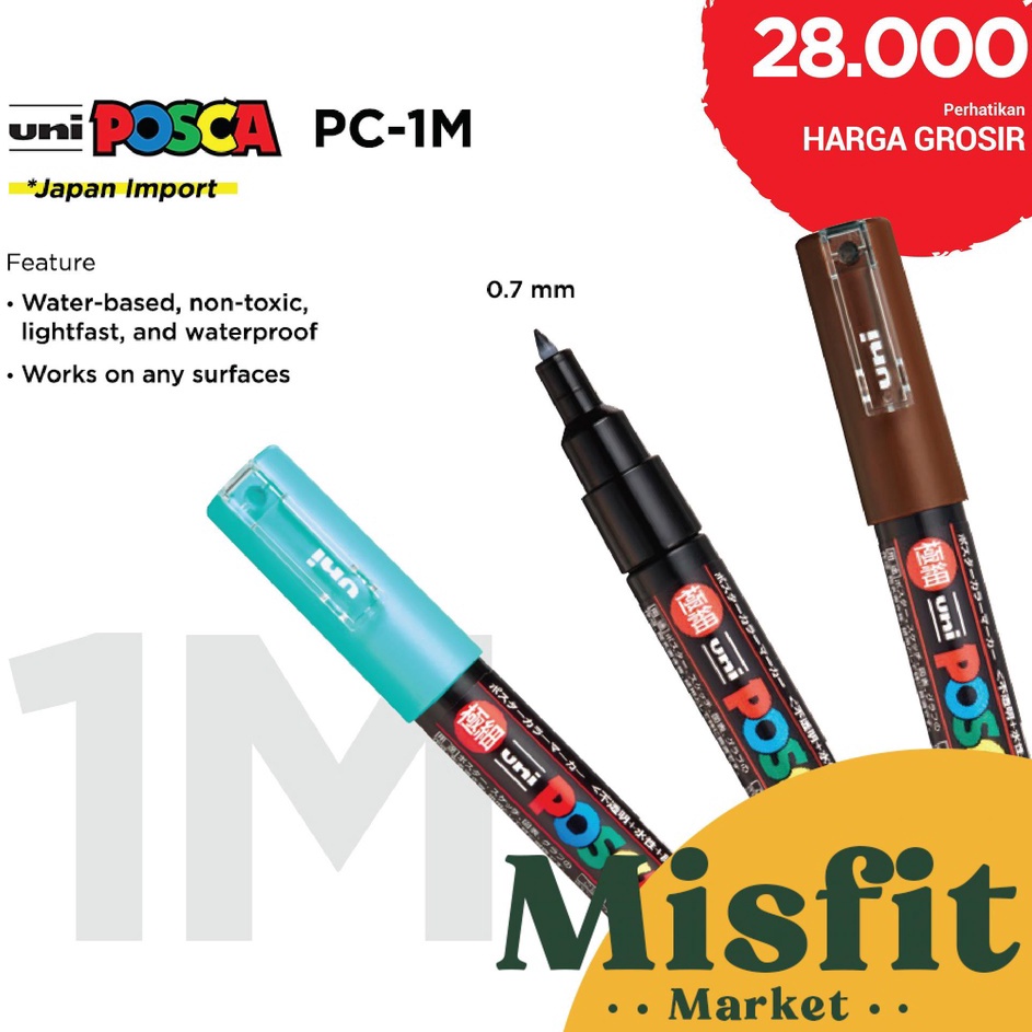 

UNI POSCA PC1M Paint Marker Pen Spidol Extra Fine Point PC1M