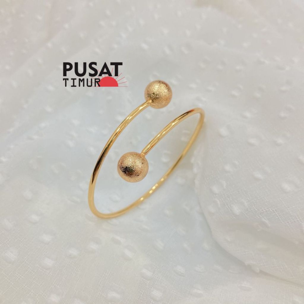 Gelang Xuping Bola Ukir Pasir Aksesoris Perhiasan Wanita | PUSAT TIMUR