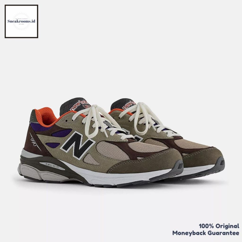 New Balance 990v3 MiUSA Teddy Santis Khaki Orange M990BT3 Original Resmi (100% Authentic)