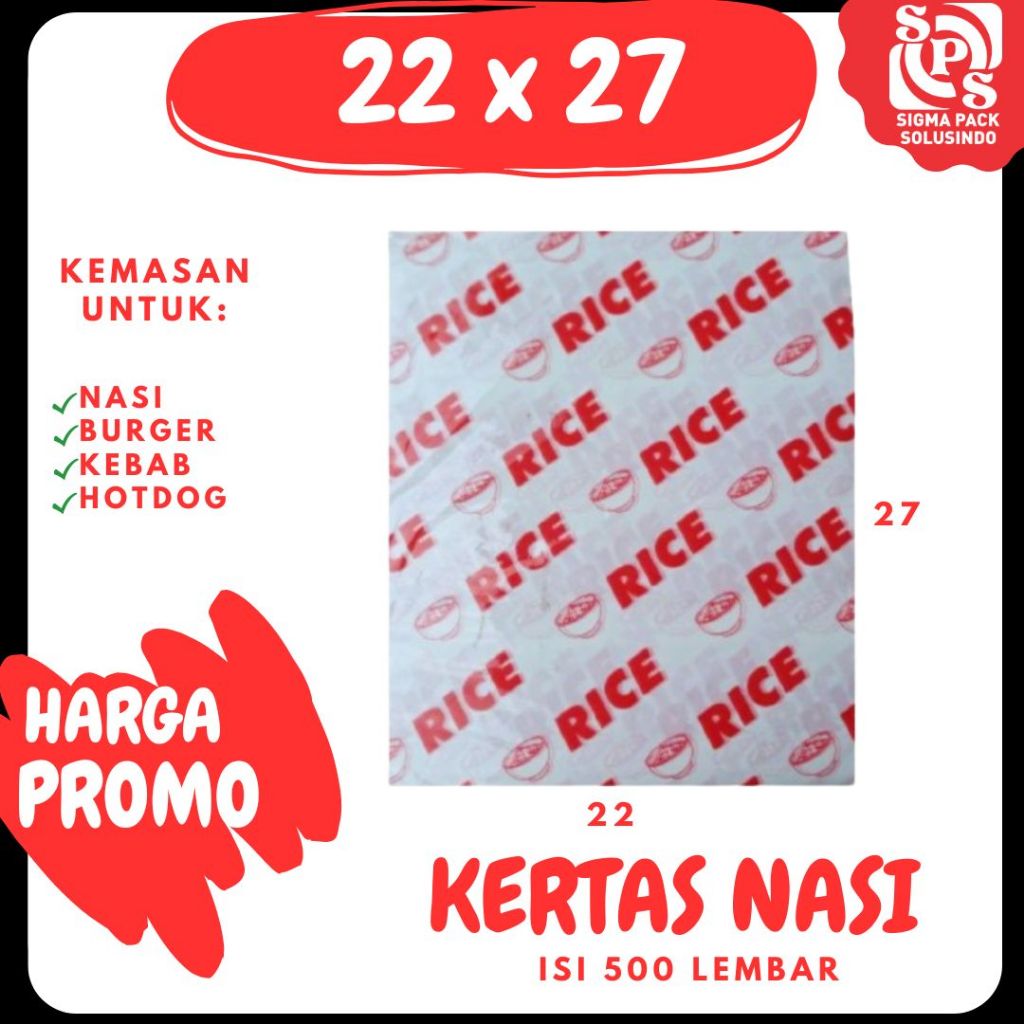 

KERTAS NASI KFC Isi 500 27 X 22 | LOGO | PRINTING | Food Grade | Foodgrade Paper | Paper Rice | Zigma Pack