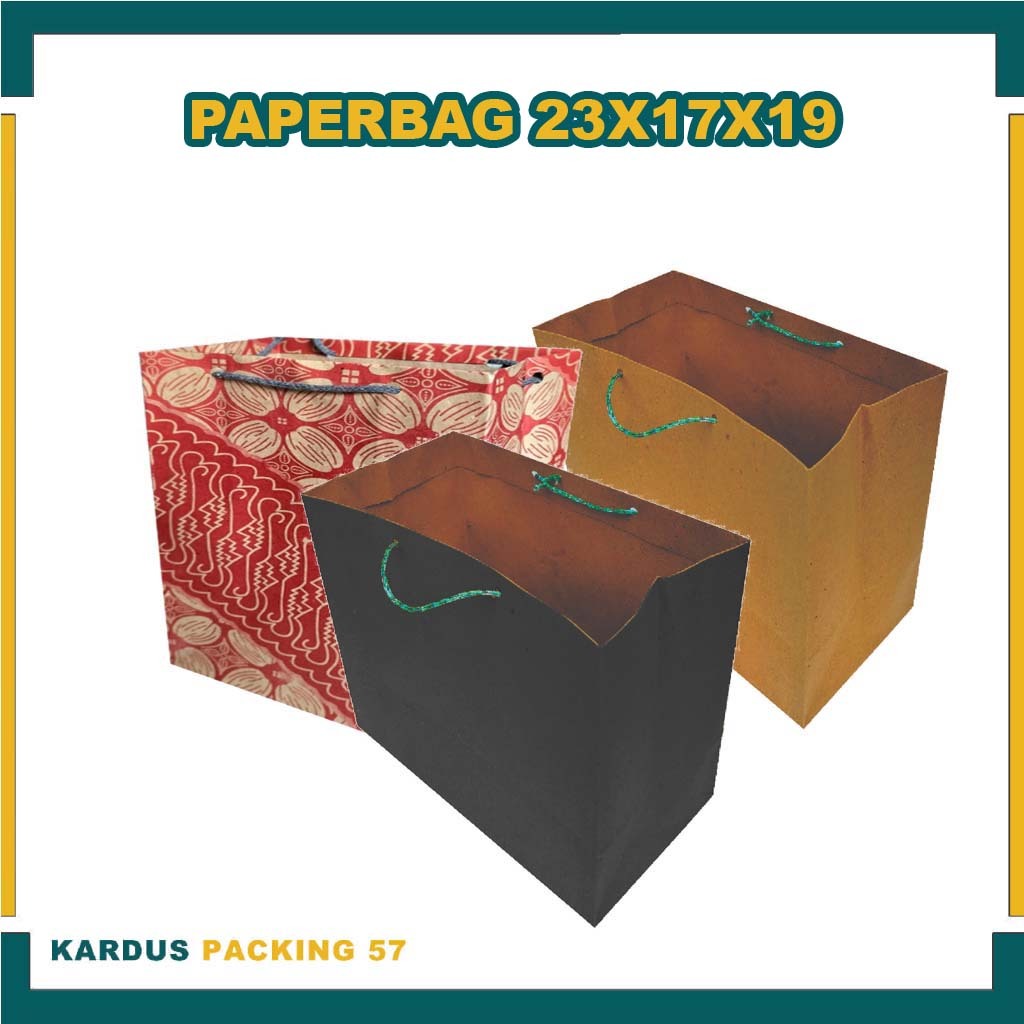 

Paper Bag 23X17X19 Cm (PAKET 12 PCS) / Tas Kertas / Tas Kado / Tas Souvenir
