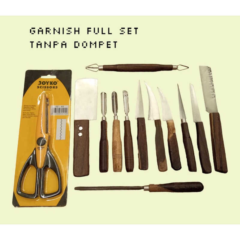 pisau garnish full set / pisau garnish lengkap tanpa dompet / pisau garnish / pisau ukir / pisau uki