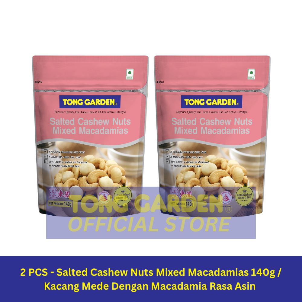 

2 PCS - Tong Garden Cashew Nuts Mixes Macadamias Salted 140g