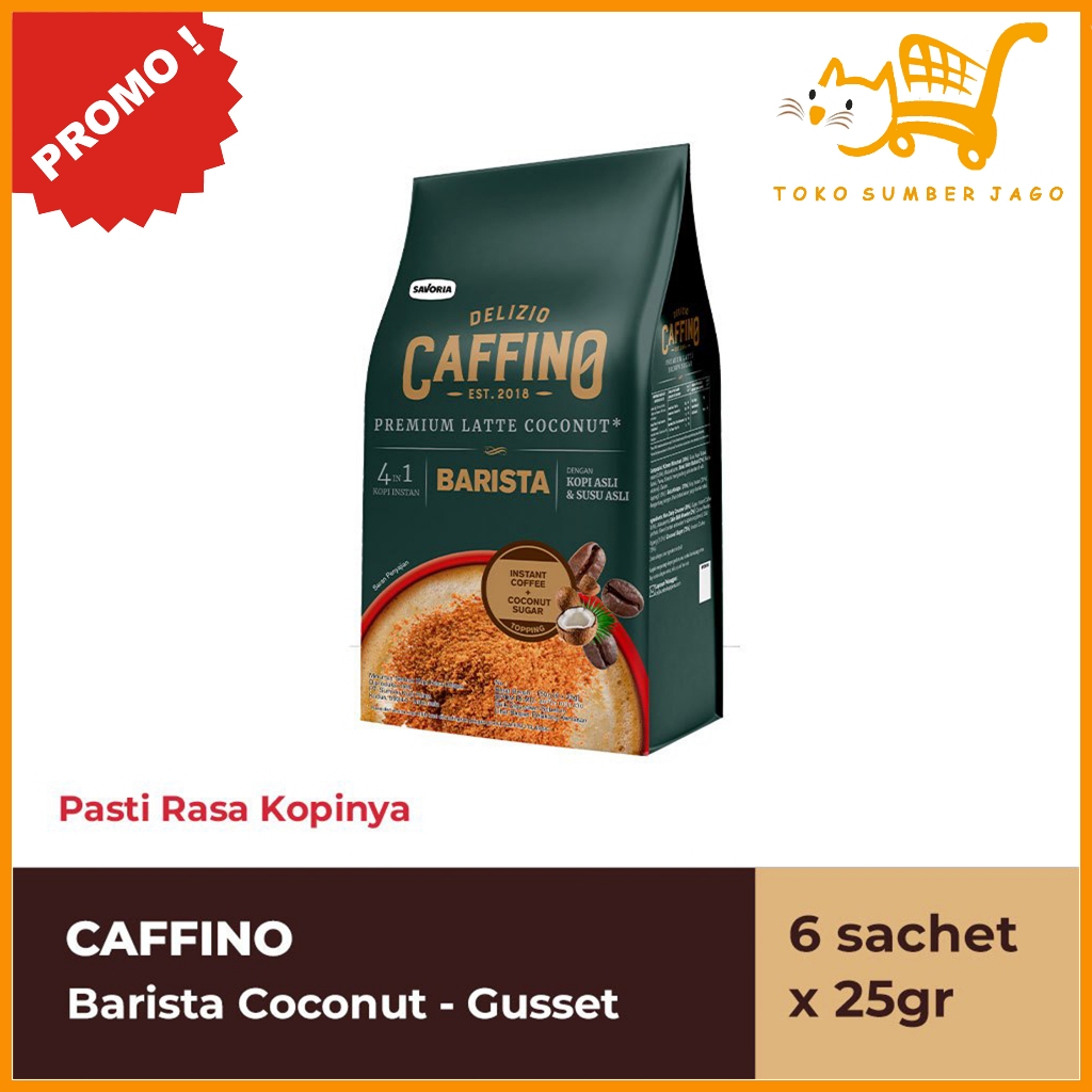 

Caffino 4in1 Barista Coconut Gusset Bubuk Kopi Instan 6 Sachet x 25g